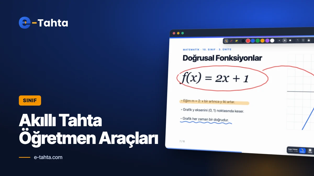 Akıllı Tahta Öğretmen Araçları: Kalem, Beyaz Tahta, Zamanlayıcı ve Rastgele Seçici