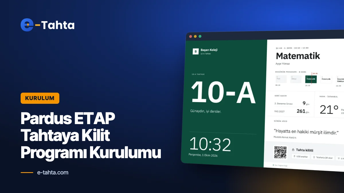 Pardus ETAP Akıllı Tahtaya Kilit Programı Kurulumu: Adım Adım