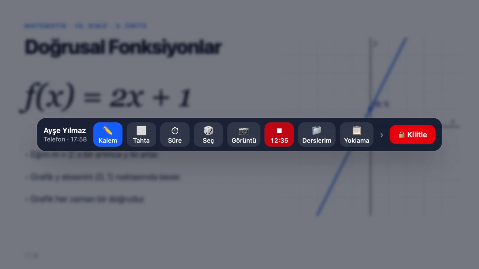 Öğretmen araç çubuğu